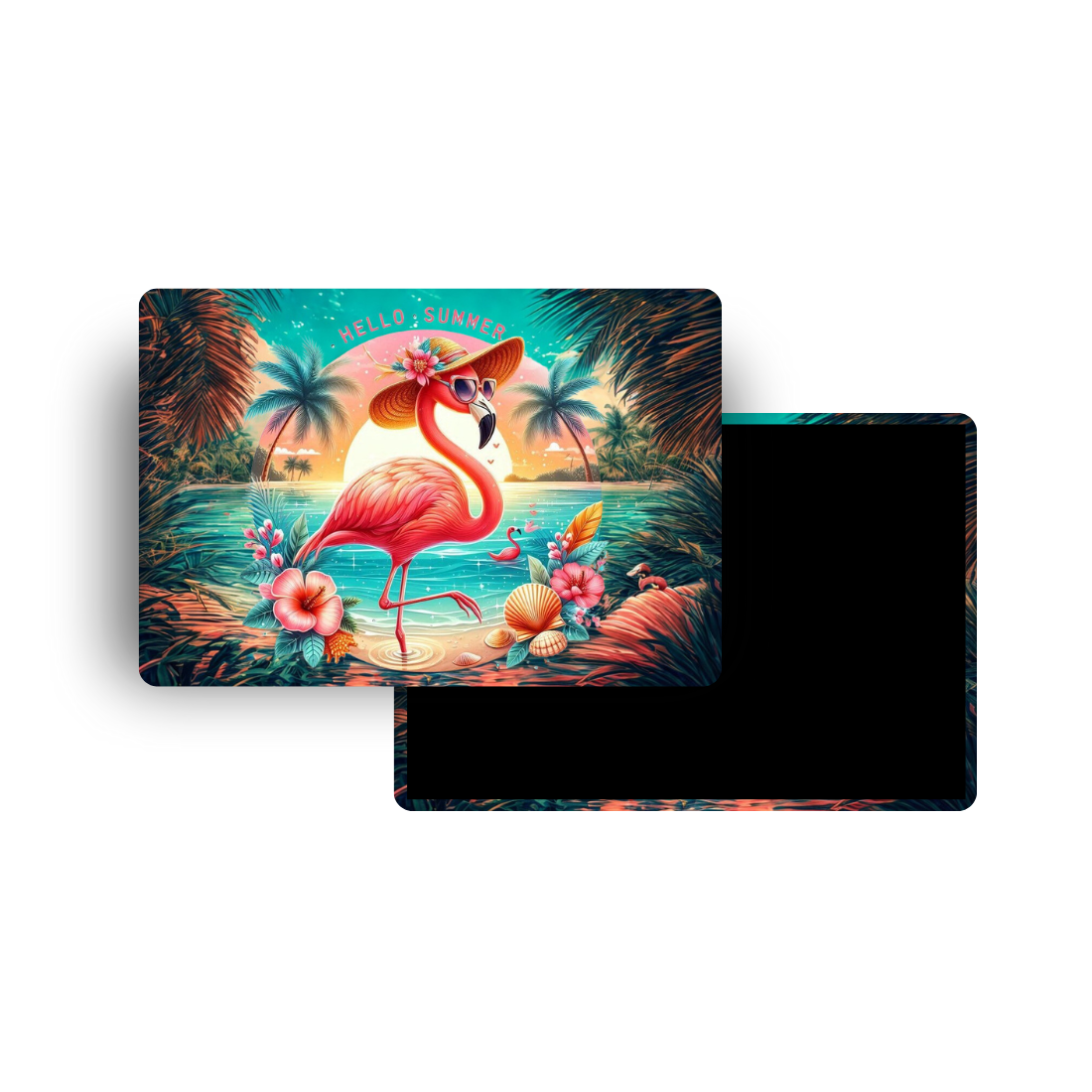 M006 Magnet Hello summer Flamant rose