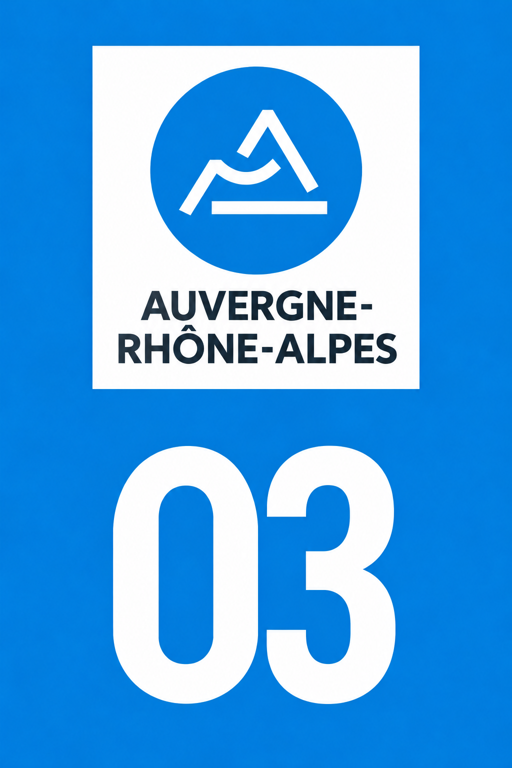 M3403 Magnet plaque immatriculation département Allier (03)