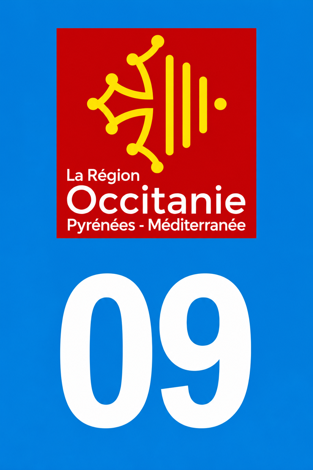 M3409 Magnet plaque immatriculation département Ariège (09)