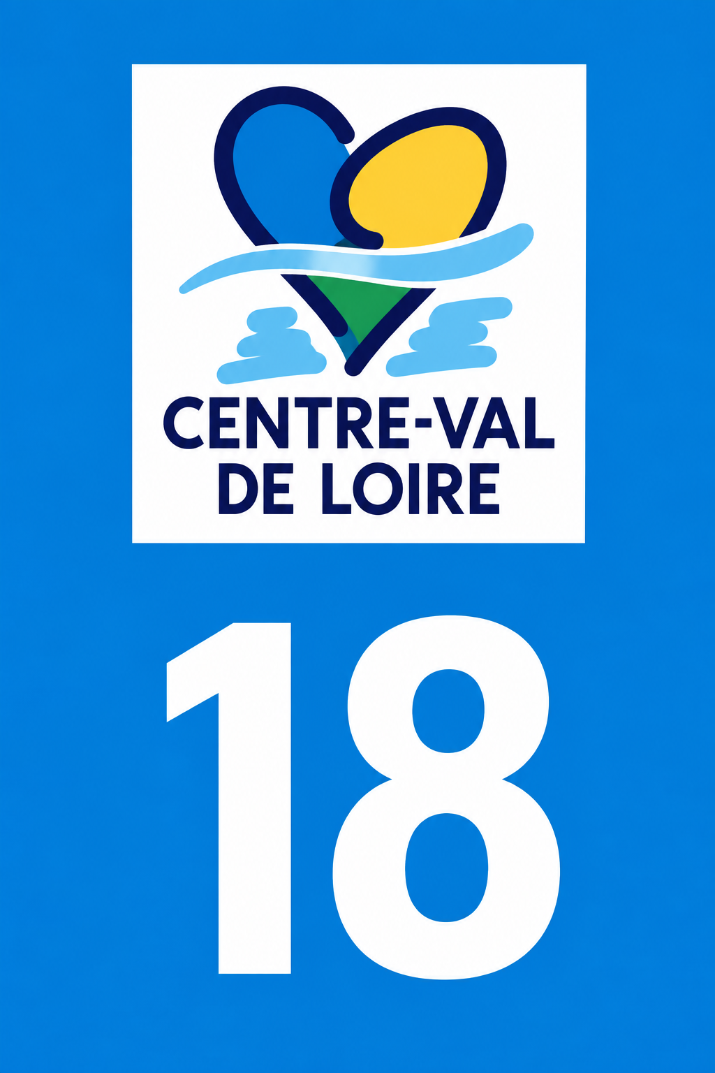 M3418 Magnet plaque immatriculation département Cher (18)