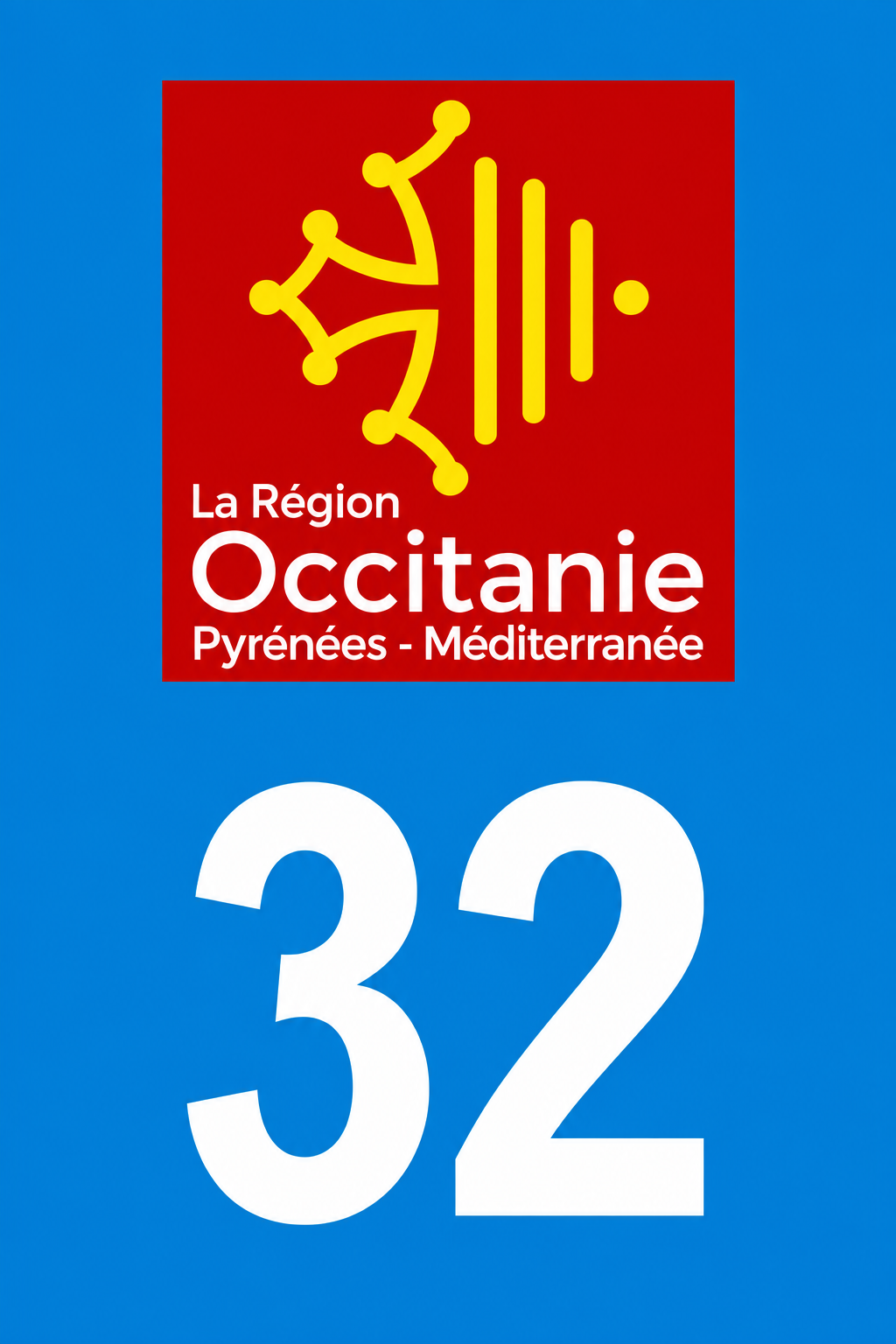 M3432 Magnet plaque immatriculation département Gers (32)
