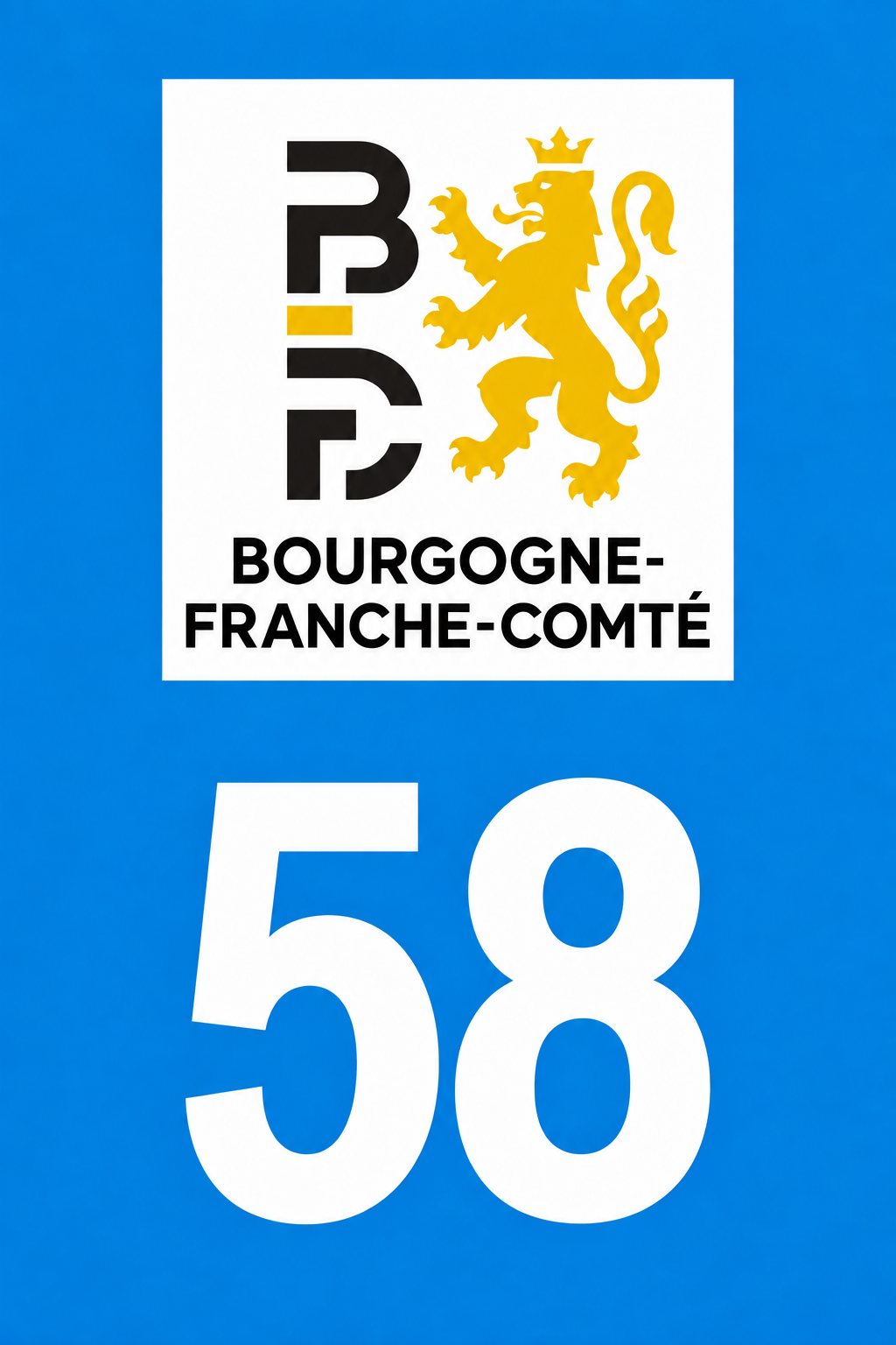 M3458 Magnet plaque immatriculation département Nièvre (58)