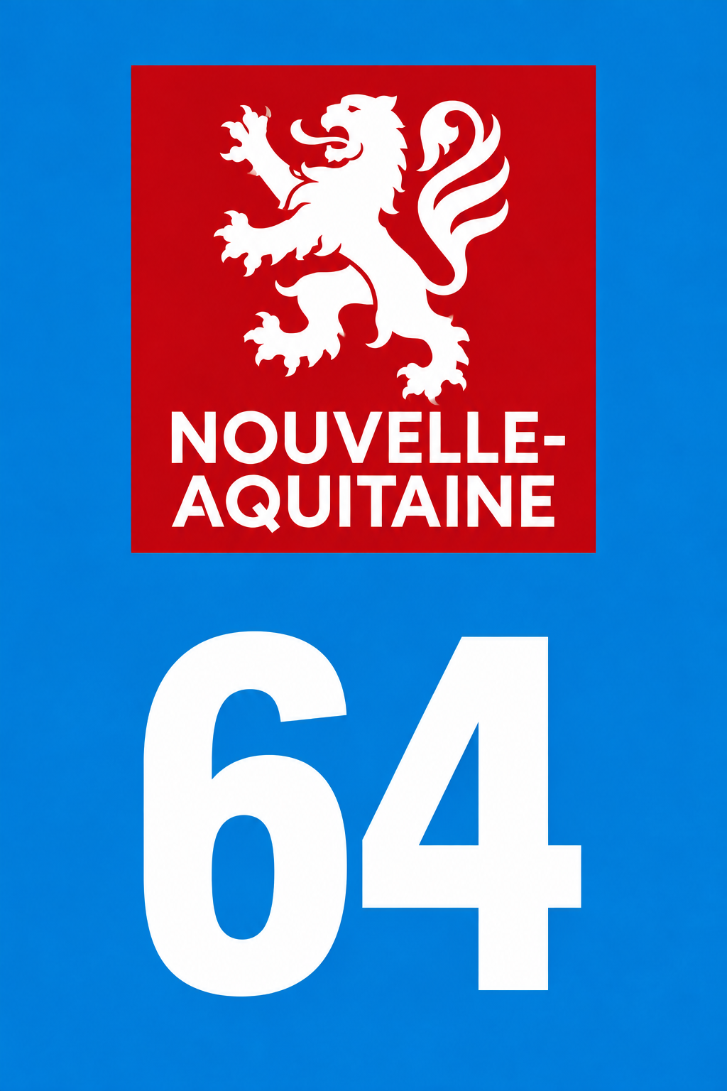 M3464 Magnet plaque immatriculation département Pyrénées-Atlantiques (64)