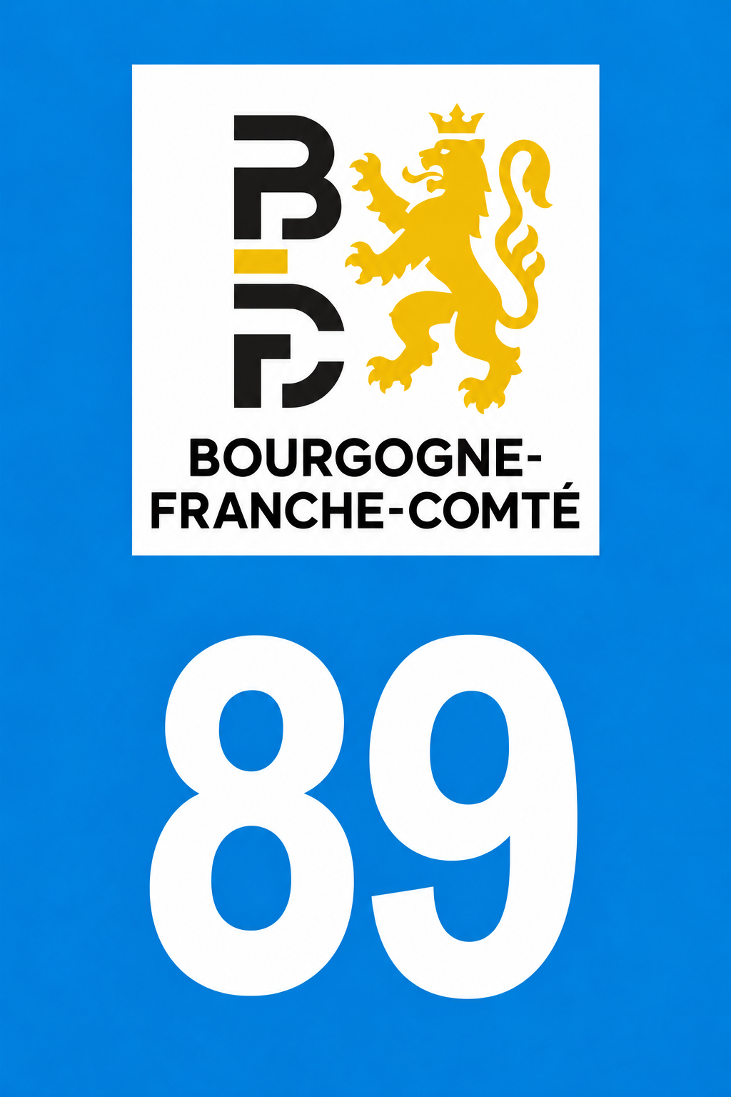 M3489 Magnet plaque immatriculation département Yonne (89)