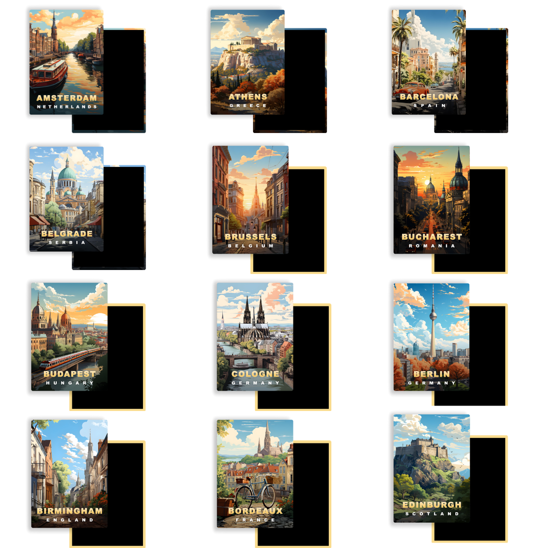 M734 Magnets Affiches de Voyage Europe - Lille France