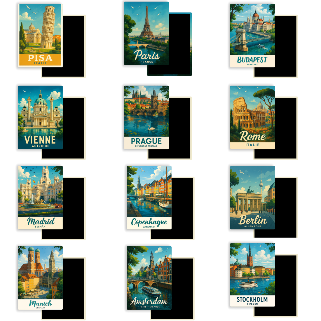 M545 Magnets Affiches de Voyage Villes de France - Lille