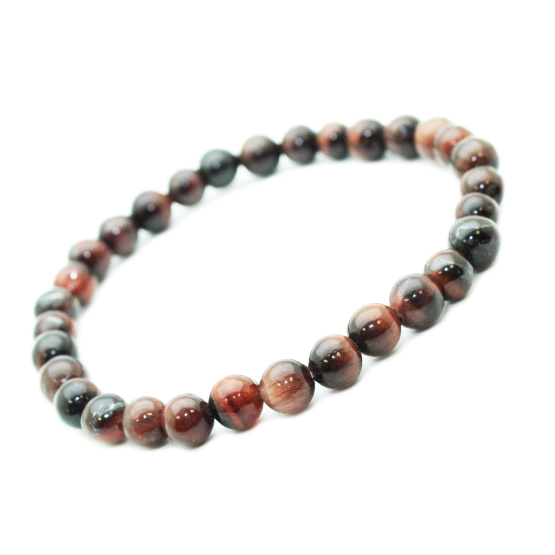 Bracelet Oeil de tigre rouge 6 mm