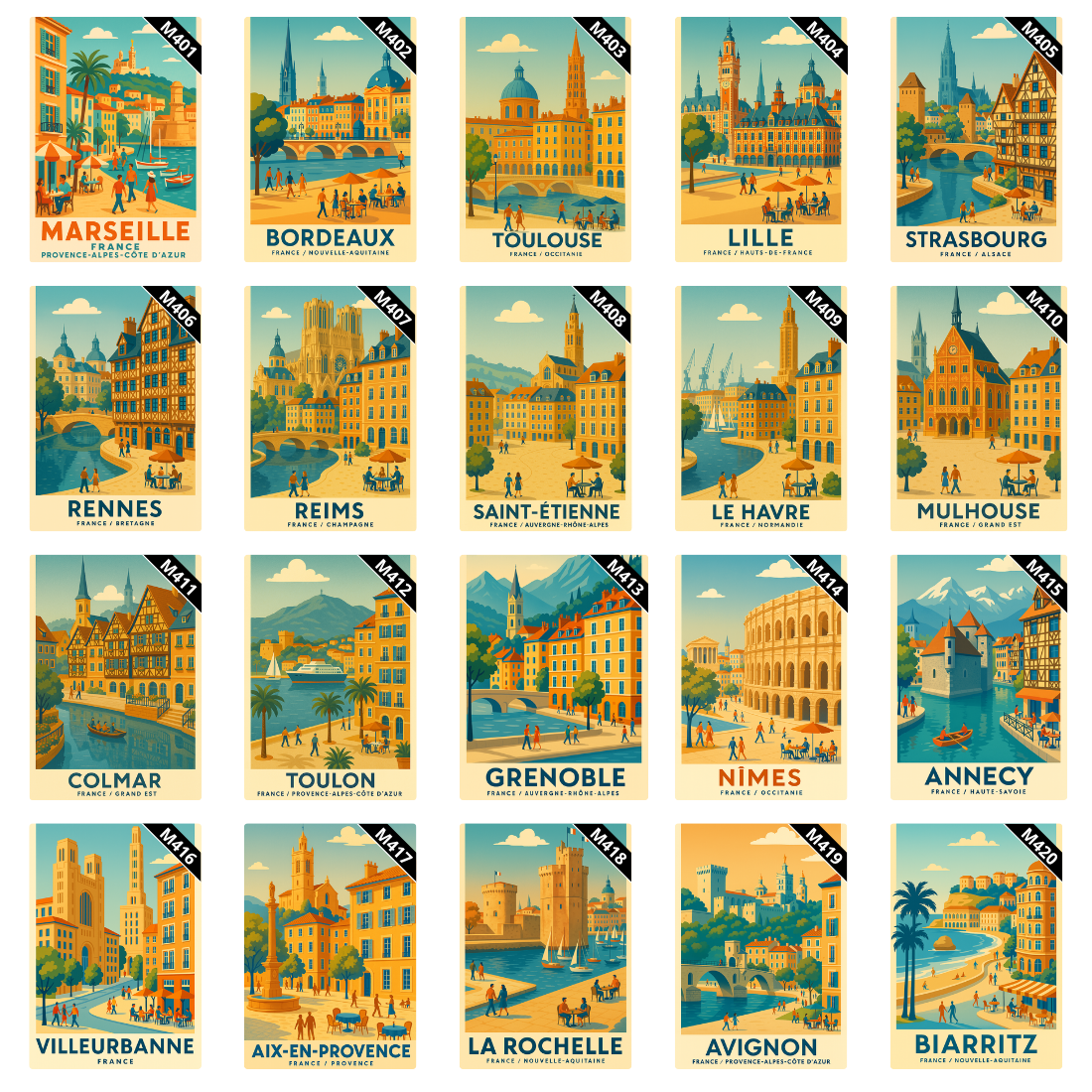 Magnets Affiches Villes de France (M400)