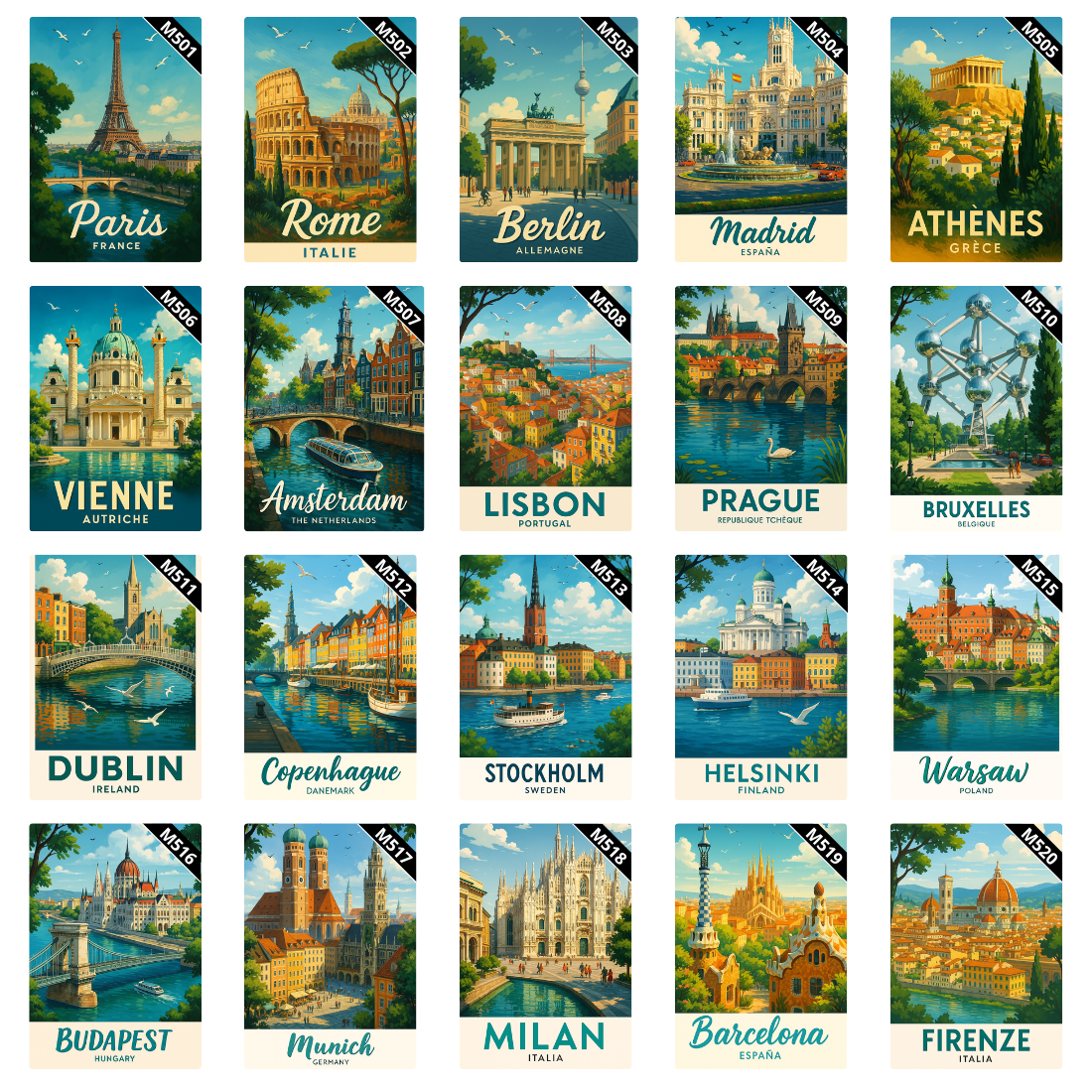 Magnets Affiches Europe (M500)