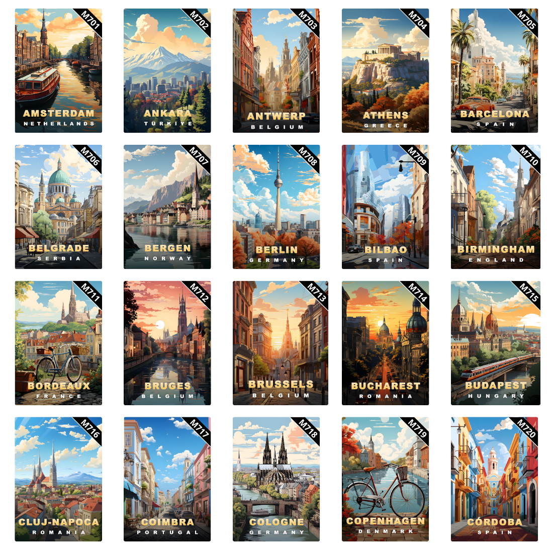 Magnets Affiches de Voyage UE (M700)