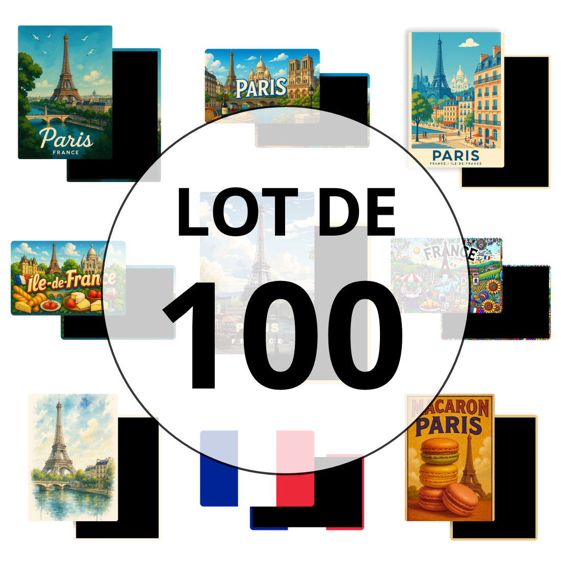 Pack de 100 Magnets touristiques personnalisés – Votre ville ou village (Réservé Pro)