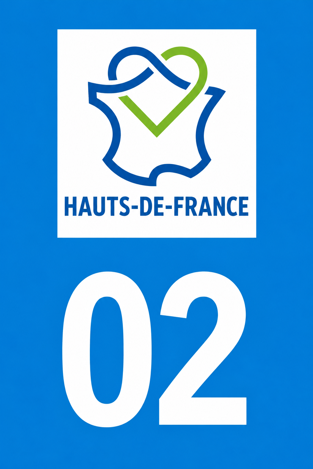 M3402 Magnet plaque immatriculation département Aisne (02)