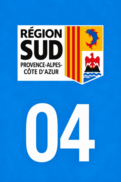 M3404 Magnet plaque immatriculation département Alpes-de-Haute-Provence (04)