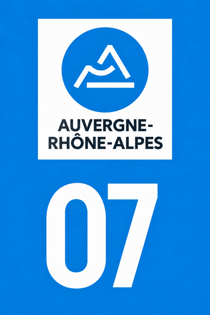 M3407 Magnet plaque immatriculation département Ardèche (07)