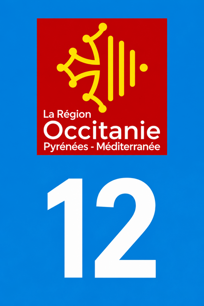 M3412 Magnet plaque immatriculation département Aveyron (12)