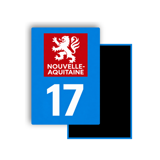 M3417 Magnet plaque immatriculation département Charente-Maritime (17)