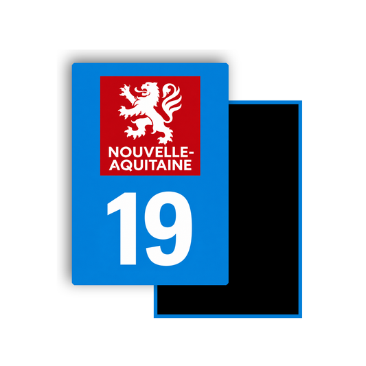 M3419 Magnet plaque immatriculation département Corrèze (19)