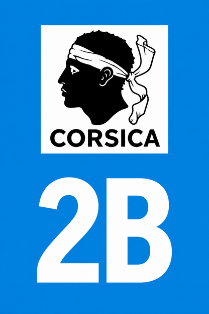 M3420 Magnet plaque immatriculation département Haute-Corse (2B)