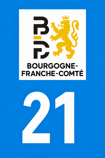 M3421 Magnet plaque immatriculation département Côte-d'Or (21)
