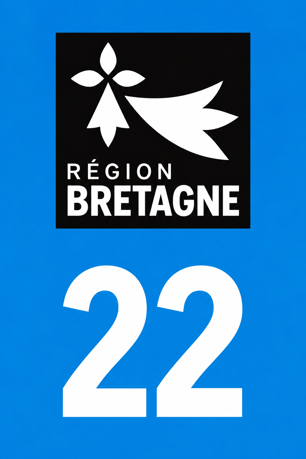 M3422 Magnet plaque immatriculation département Côtes-d'Armor (22)