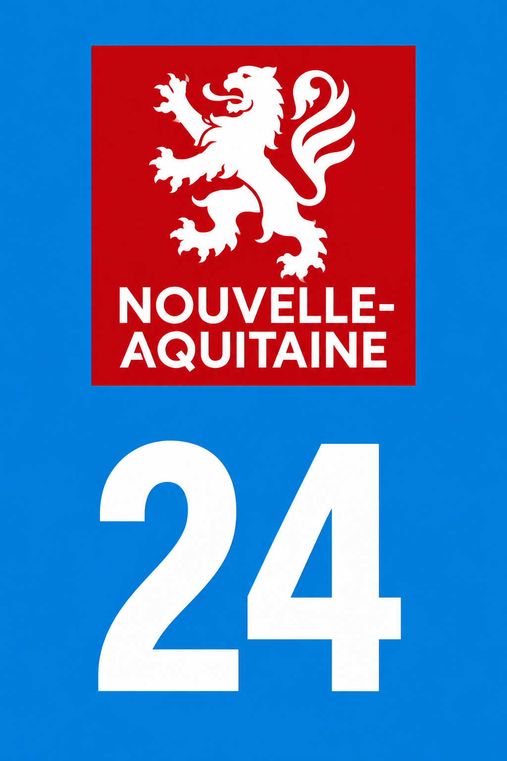 M3424 Magnet plaque immatriculation département Dordogne (24)
