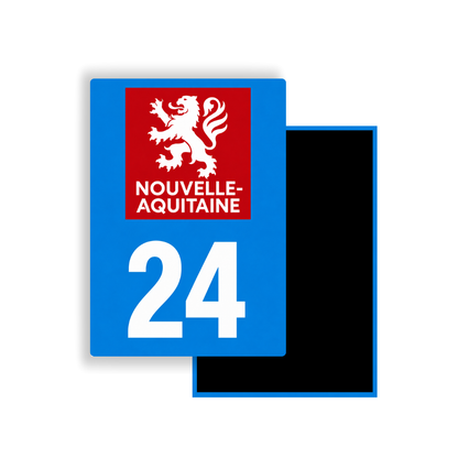 M3424 Magnet plaque immatriculation département Dordogne (24)
