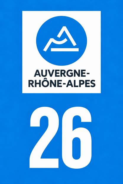 M3426 Magnet plaque immatriculation département Drôme (26)