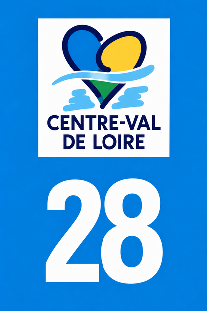 M3428 Magnet plaque immatriculation département Eure-et-Loir (28)