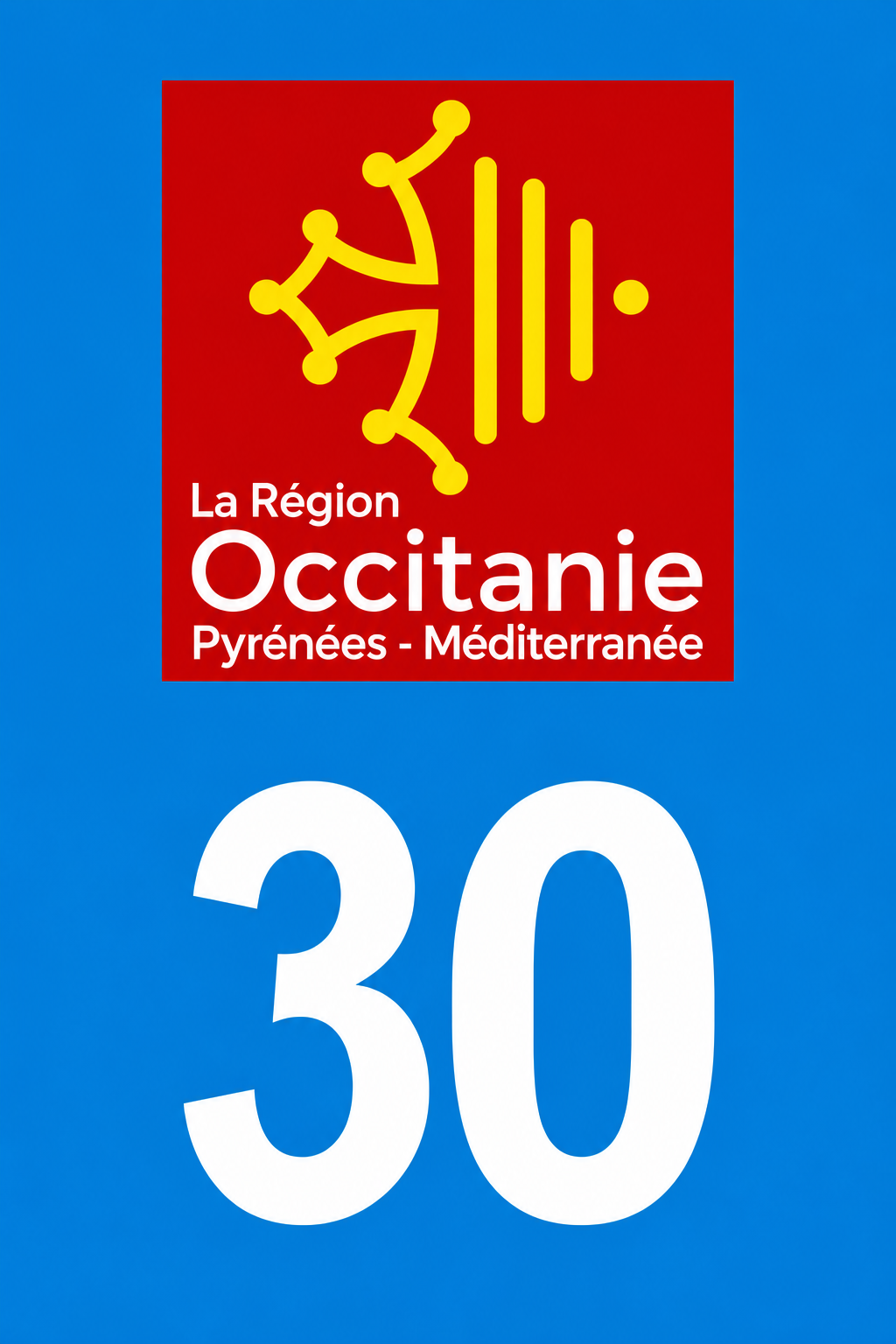 M3430 Magnet plaque immatriculation département Gard (30)