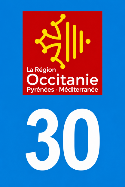 M3430 Magnet plaque immatriculation département Gard (30)