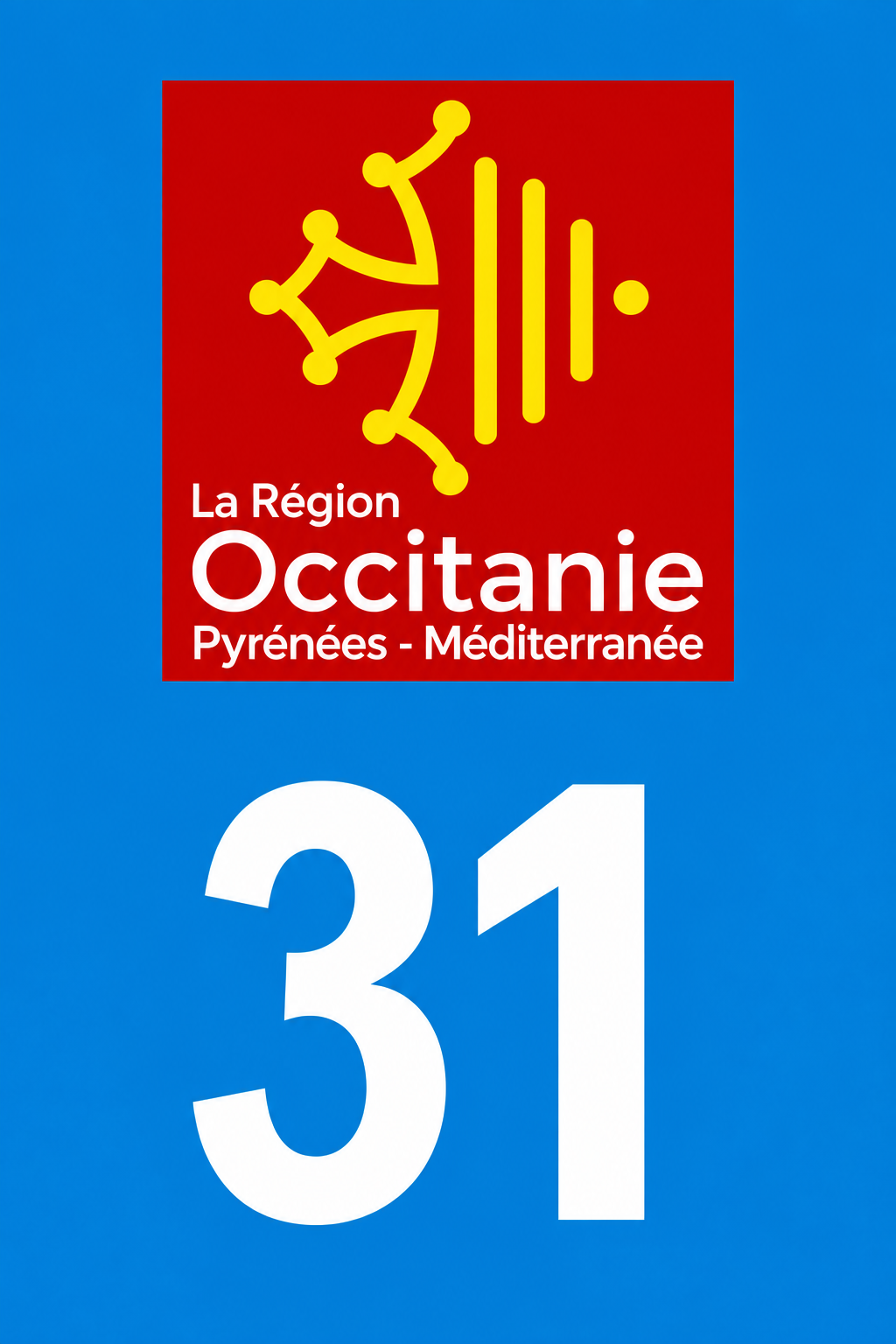 M3431 Magnet plaque immatriculation département Haute-Garonne (31)