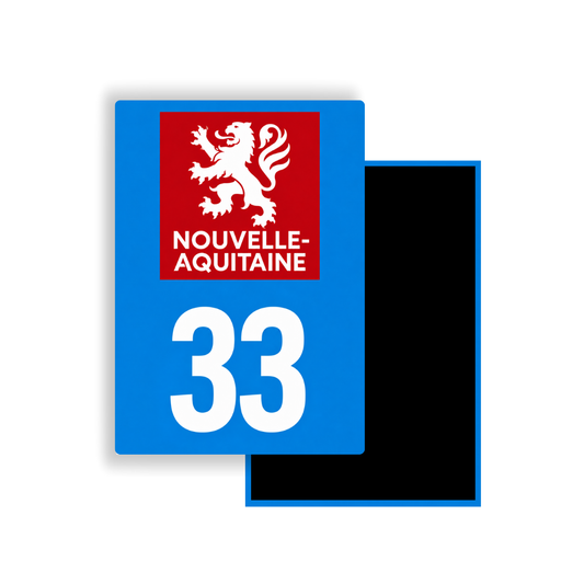 M3433 Magnet plaque immatriculation département Gironde (33)