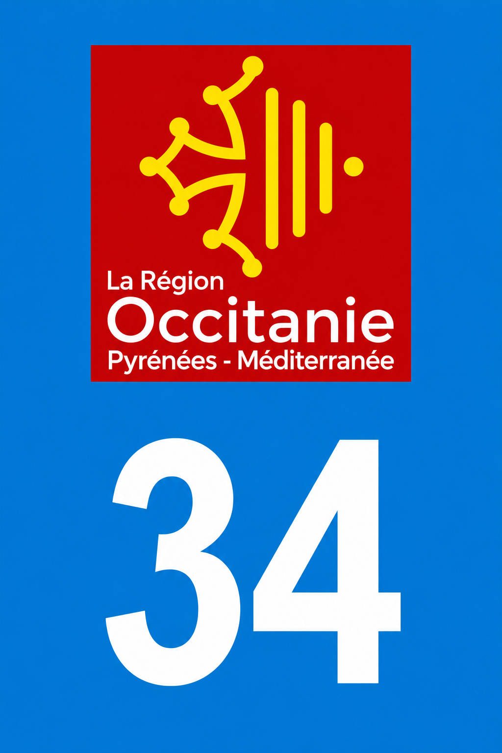 M3434 Magnet plaque immatriculation département Hérault (34)