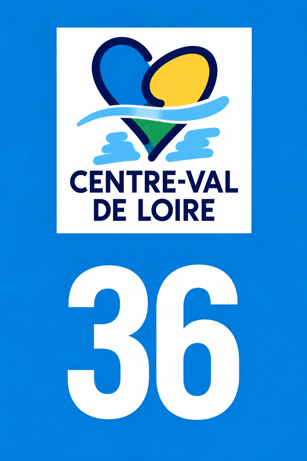 M3436 Magnet plaque immatriculation département Indre (36)