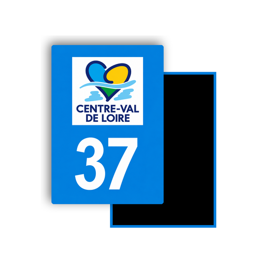 M3437 Magnet plaque immatriculation département Indre-et-Loire (37)