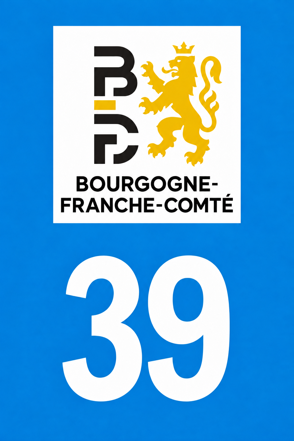 M3439 Magnet plaque immatriculation département Jura (39)