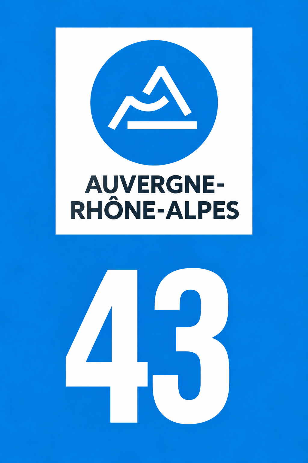 M3443 Magnet plaque immatriculation département Haute-Loire (43)