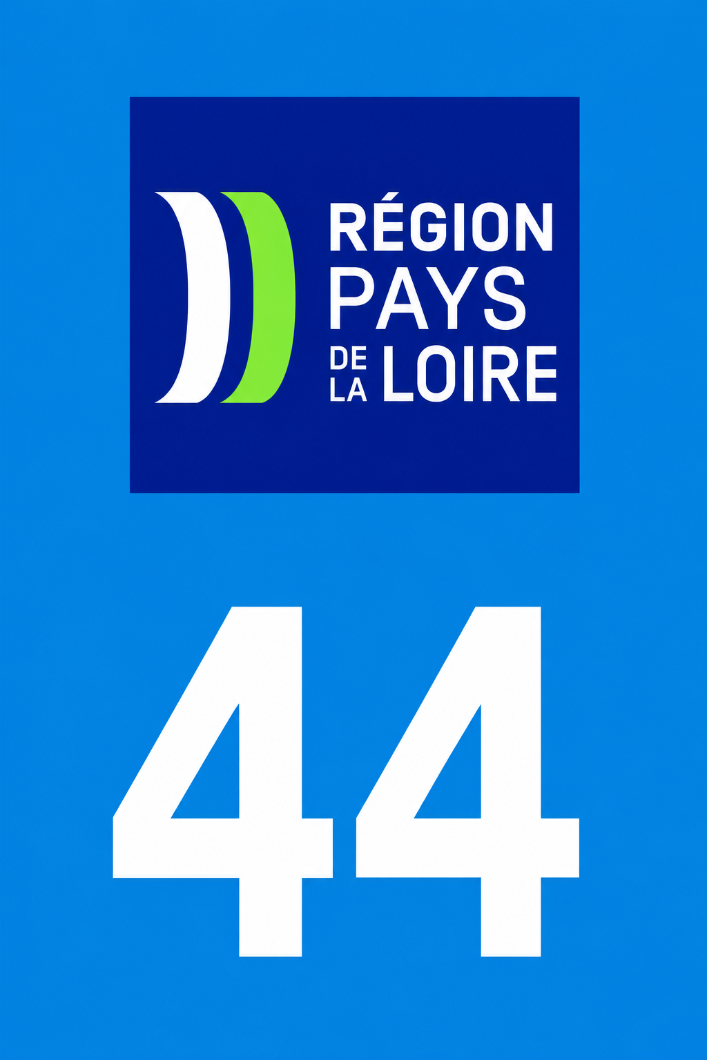 M3444 Magnet plaque immatriculation département Loire-Atlantique (44)
