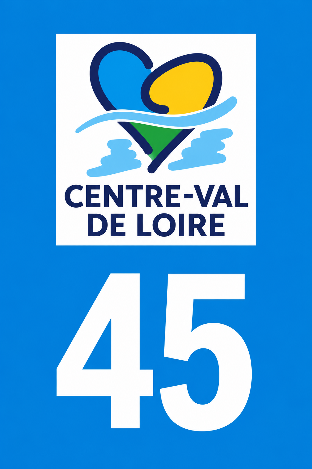 M3445 Magnet plaque immatriculation département Loiret (45)