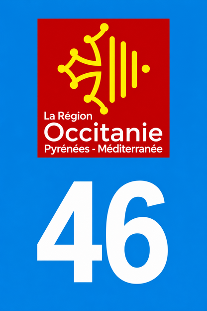 M3446 Magnet plaque immatriculation département Lot (46)