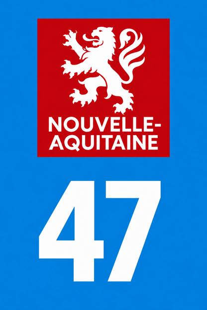 M3447 Magnet plaque immatriculation département Lot-et-Garonne (47)