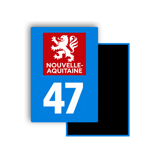 M3447 Magnet plaque immatriculation département Lot-et-Garonne (47)