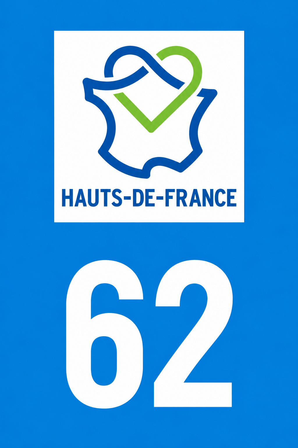 M3462 Magnet plaque immatriculation département Pas-de-Calais (62)