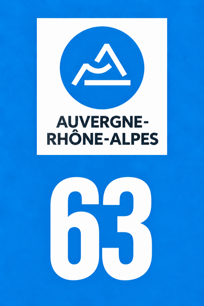 M3463 Magnet plaque immatriculation département Puy-de-Dôme (63)