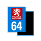 M3464 Magnet plaque immatriculation département Pyrénées-Atlantiques (64)