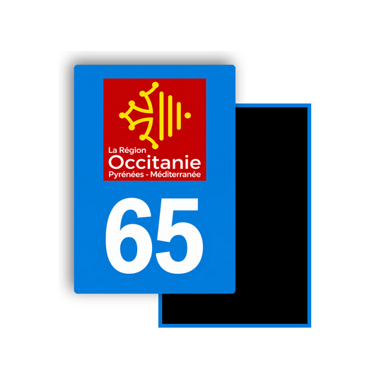 M3465 Magnet plaque immatriculation département Hautes-Pyrénées (65)
