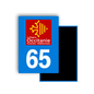 M3465 Magnet plaque immatriculation département Hautes-Pyrénées (65)