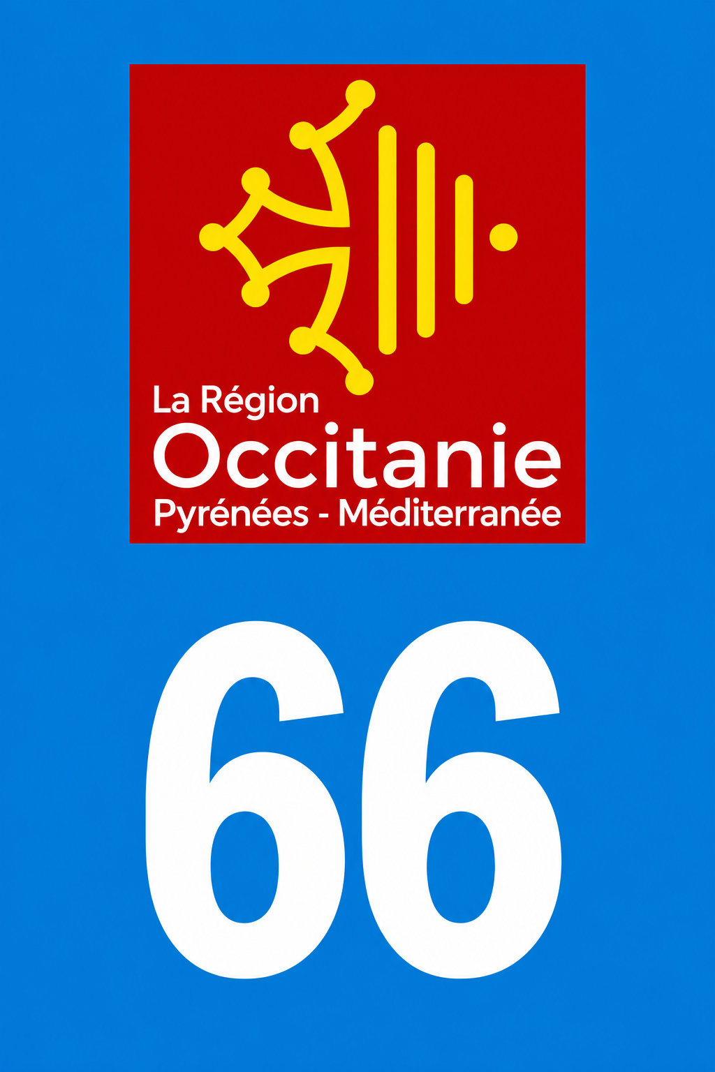 M3466 Magnet plaque immatriculation département Pyrénées-Orientales (66)