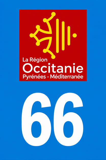 M3466 Magnet plaque immatriculation département Pyrénées-Orientales (66)
