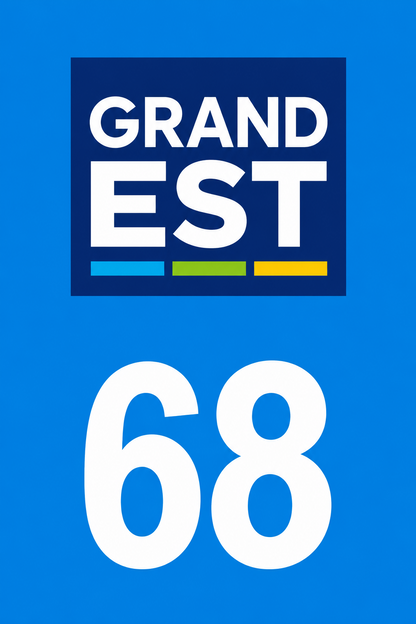 M3468 Magnet plaque immatriculation département Haut-Rhin (68)